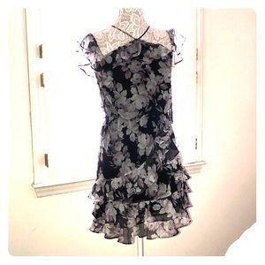 NWT Black\Multi Floral Women’s Ruffle Dress 🖤